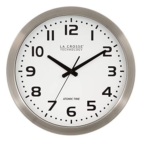 Reloj Analógico Atómico De Metal 40 Cm