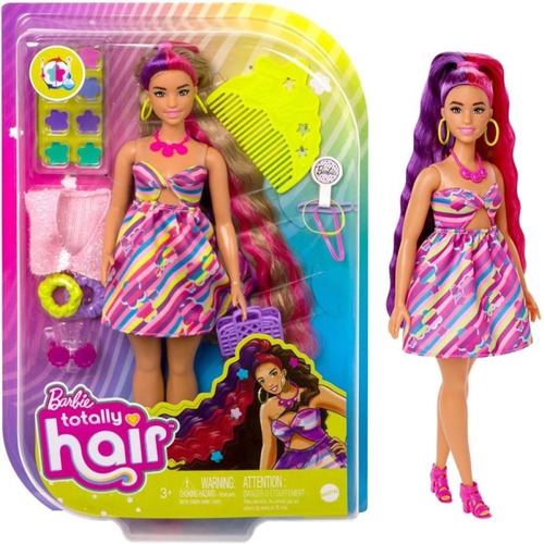 Boneca Barbie Totally Hair Cabelos Coloridos Mattel Hcm89