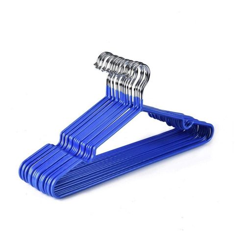 Imagen 4 de 6 de Pack X50 Perchas Infantil Acero Con Goma Antideslizante 30cm