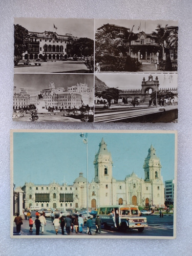 2 Postales Antiguas De La Ciudad De Lima Perú 