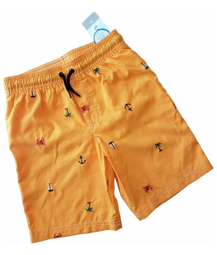 Short De Baño Para Niño Carters Talle 6 Años Naranja Palmera