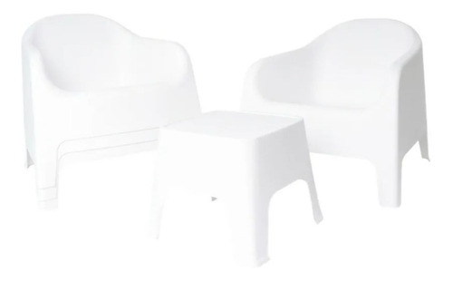 Juego De 2 Sillones De Jardin Skarpo + Mesa Ratona Sunset