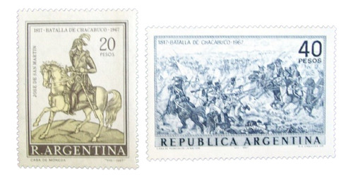 Argentina, Serie Gj 1420-21 Batalla Chacabuco Mint L4925