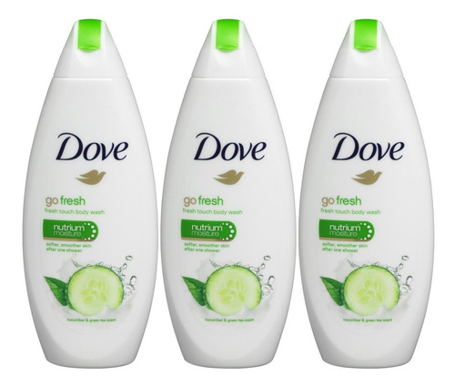 Dove Go Fresh Body Wash - International Version , 3- Count