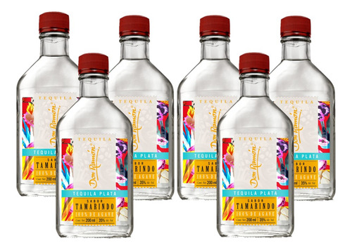 Pack De 6 Tequila Blanco 100% Don Ramon Tamarindo 200ml
