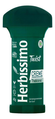 Desodorante Creme Herbissimo Twist Tradicional Antitranspirante 48h 45g