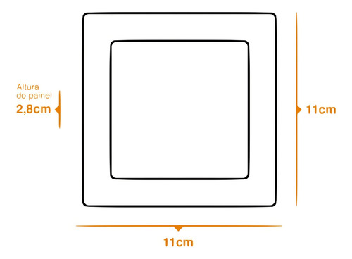 Painel 11x11 Plafon Led 6w Sobrepor Quadrado Home Led