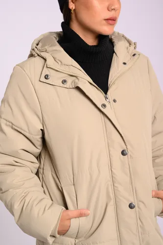 Campera Larga Canva Acolchada Puffer Abrigo Mujer 210828