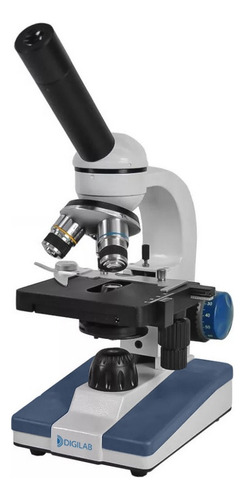 Microscópio Biológico Monocular 1000x Di-136m+ com Movimentação da lâmina, com ajuste de intensidade de luz, aumenta até 1000x, Objetivas de 4x, 10x e 40x, Ocular de 10x e 25x, Não precisa de Óleo