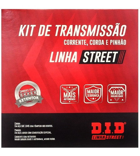 Kit Relação Pinhão Coroa Did Honda Nx4 Falcon Corrente 520v