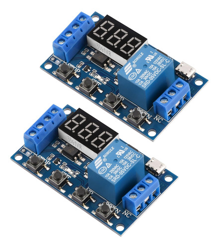 Foriot 2 Unids Temporizador Rele Dc 6-30v Programable Ciclo