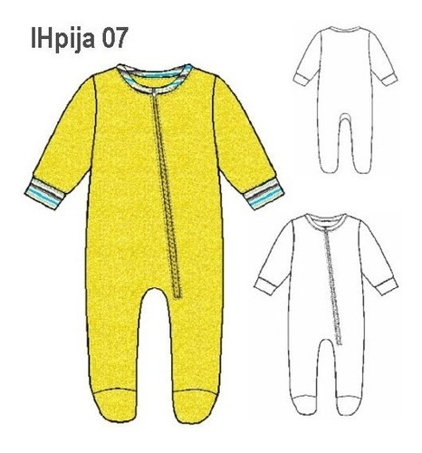 ( Moldes De Ropa)  Pijama Enterito Niño 0907