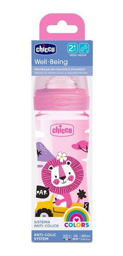 Imagen 2 de 3 de Chicco Biberón Well Being 250 Ml Rosa Para Bebés 2m+