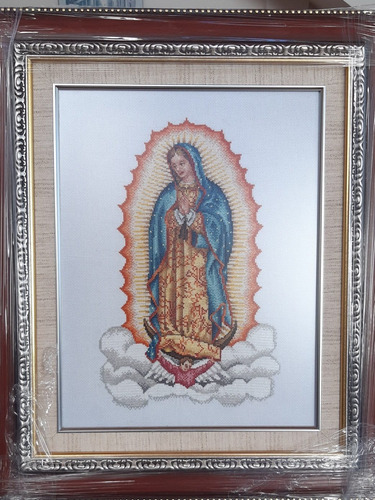 Cuadro Elaborado A Mano En Punto De Cruz Virgen De Guadalupe