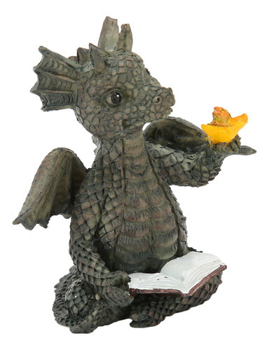 Estatua De Libro De Lectura Para Bebé Dragon Garden Decor, I