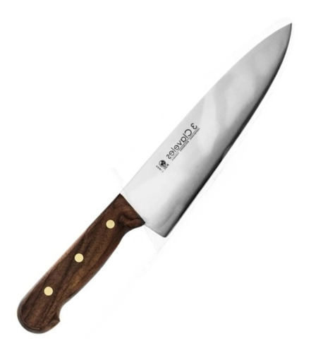 Cuchillo Tres Claveles # 1074 Inox Mgo Mad 21cms Cocinero