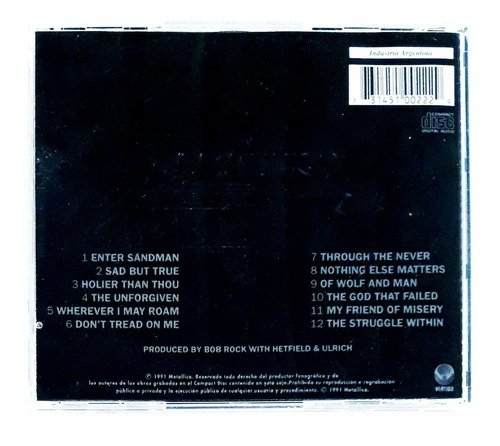 Imagen 7 de 9 de Cd Metallica Black Leer Oka