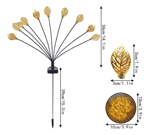 W Lámpara Solar H Con Forma De Flor Para Exteriores,