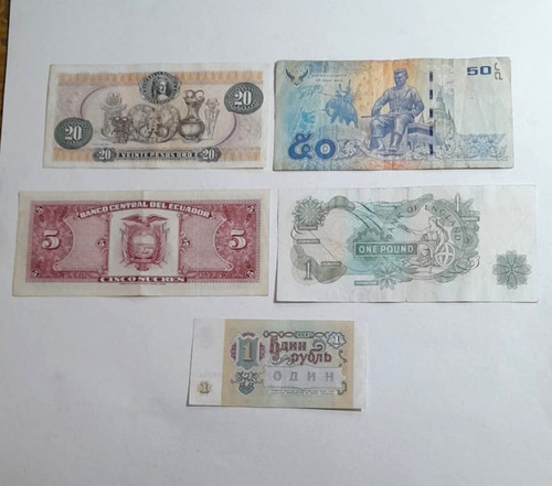 Billetes Antiguos Lote De 30 Pc 15 Extranjeros 15 Argentinos (Usado)