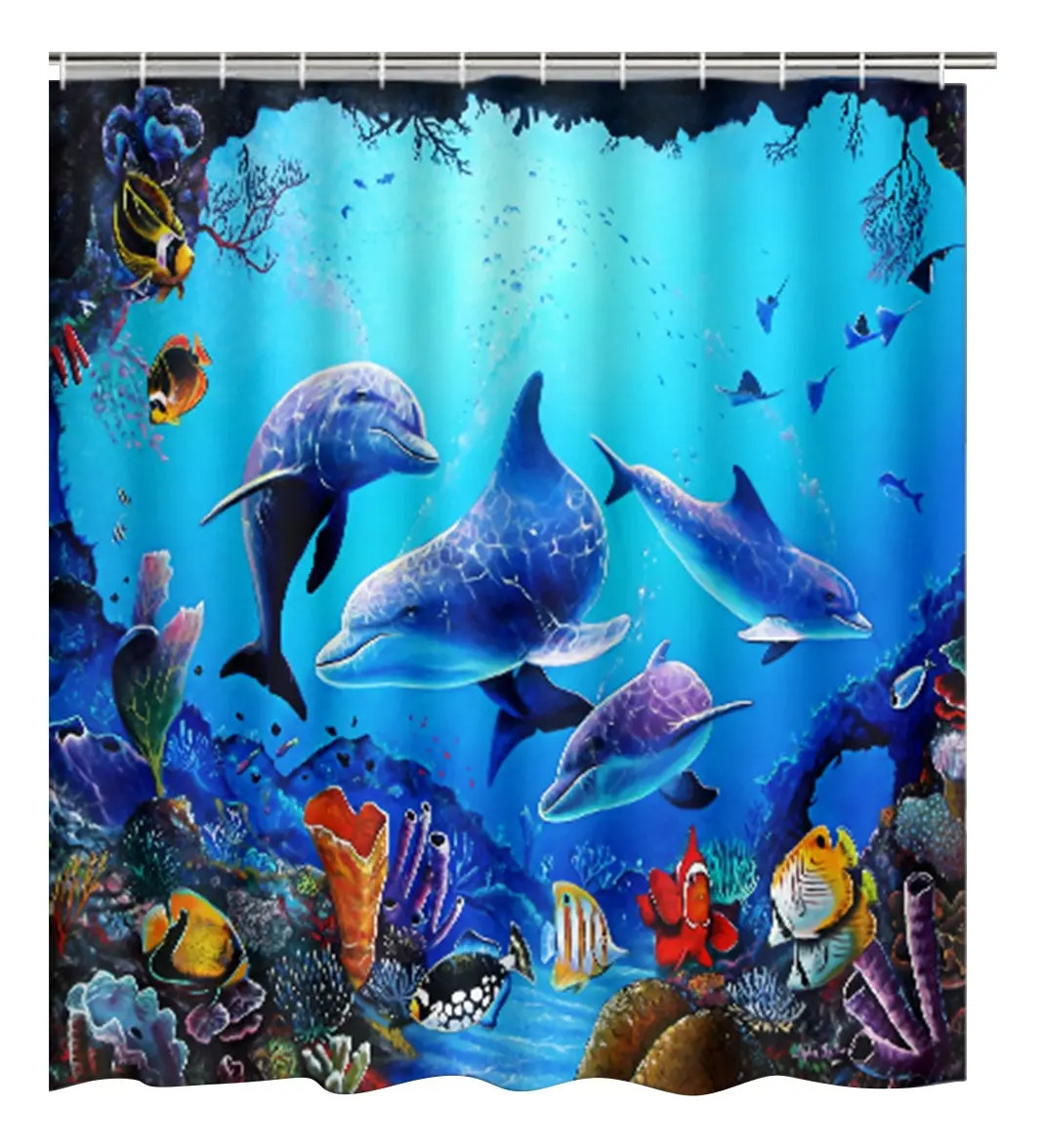 Cortina de banho lavável, tecido antifúngico impermeável 180* 180 cm, estilo de cor 3, poliéster