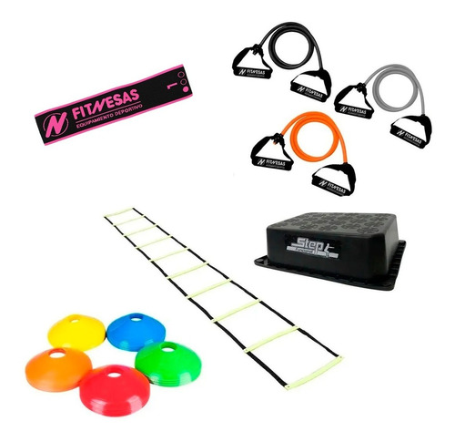 Kit Set 10 Conos Tortuga + Escalera + Step + Bandas Sp