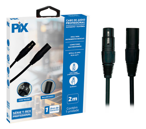 Cabo Canon Xlr Macho Canon Xlr Femea Blindado 2 Metros