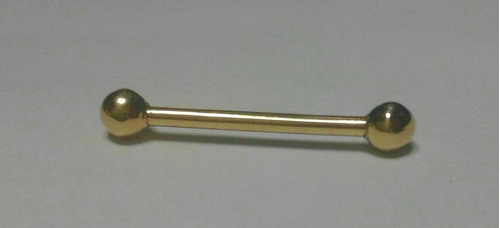 Piercing Barbell Língua 1,6x16mm Ouro18k Joalheria Artesanal