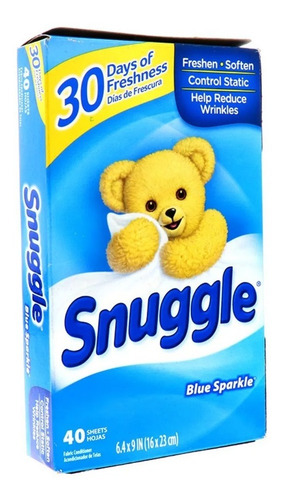 Imagen 2 de 6 de Tollas Para Secadora Suavizante De Telas Snuggle Blue 40 Pza