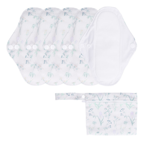 Almohadilla Sanitaria Reutilizable, 5 Unidades, Lavable, Con