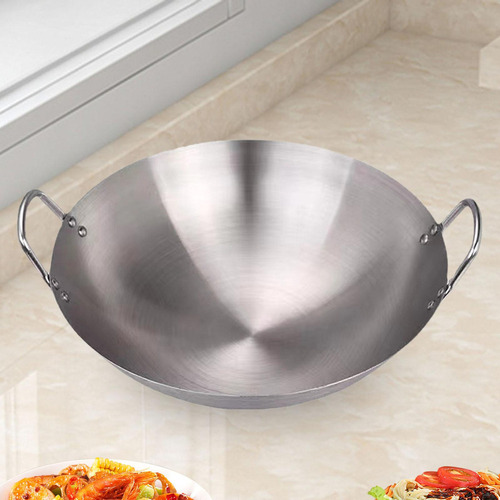 Sartén Wok De Acero Inoxidable Sartén Salteadora 36 Cm