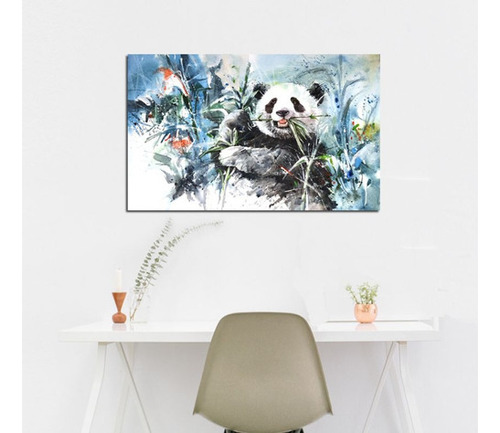 Vinilo Decorativo 40x60cm Oso Panda Watercolor Animales