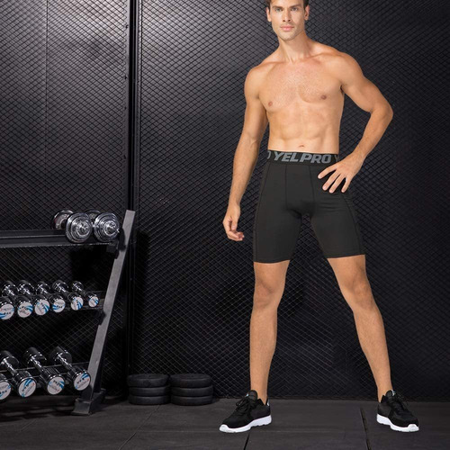 Lixada Pantalones Cortos Elásticos Para Hombre, Capa Base De