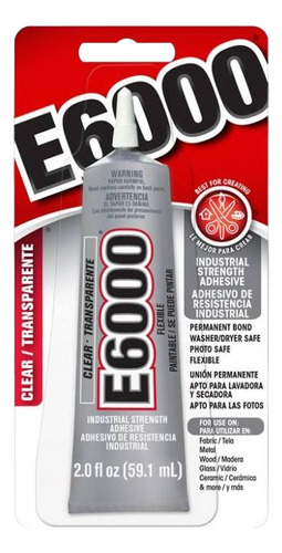 Pegamento E6000 2 Oz 59.1 Ml Adhesivo Resistencia Industrial