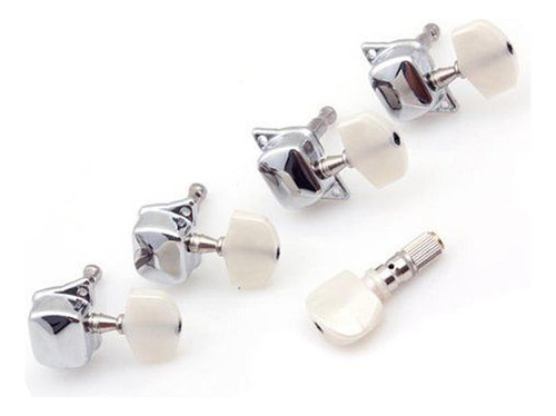 5 Piezas Banjo Afinación Clavijas Plateado Semi Cerrdos