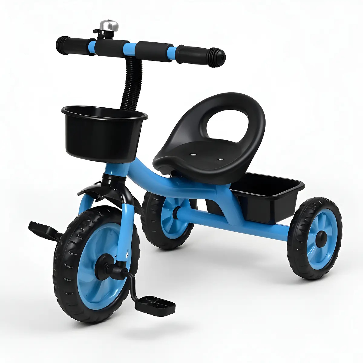 Triciclo Infantil Azul Com Cestinha E Campainha Para Crianças De 3 A 6 Anos