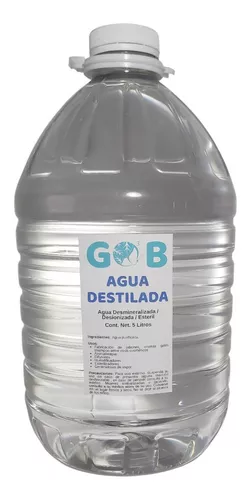 Agua destilada envase de 5 litros