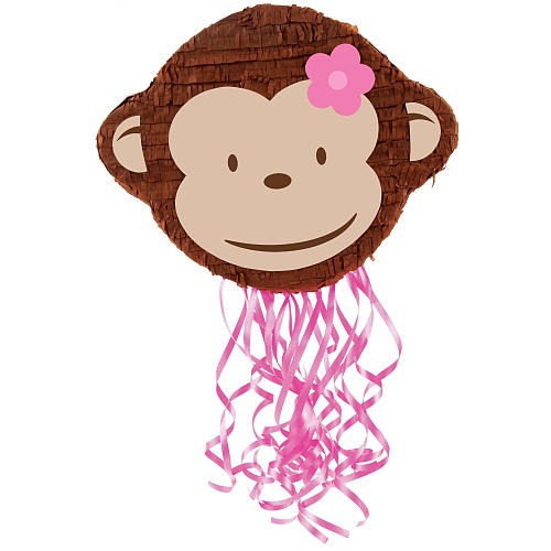 Pink Monkey Mod Pull-string Piñata