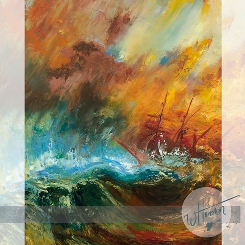 Imagem 1 de 2 de Releitura Navio Negreiro - Willian Turner - 70cm X 50cm