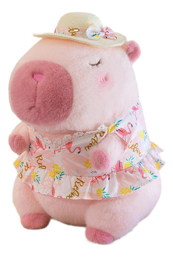 Juguete De Peluche Suave De Capibara, Coche De Rosa 23cm