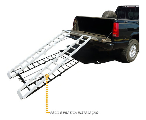 Rampa Para Quadriciclo Pick Up Universal 400 Kg Aço Carbono Cor Preto