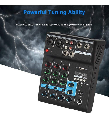 Imagen 6 de 6 de Mezclador De Audio Profesional 4 Canales Usb Bluetooth