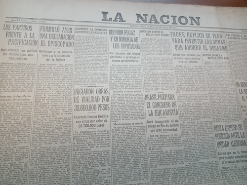 Diario La Nación Año 1955 Peronismo 14/7 Sarmiento 6 Páginas (Usado)