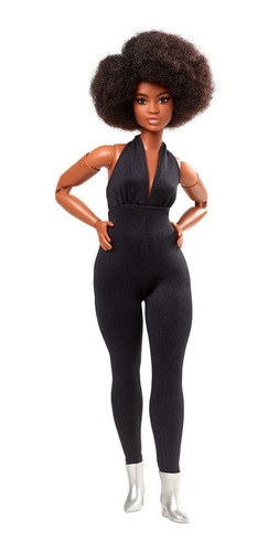 Imagem 1 de 11 de Barbie Negra Collector Looks Curvy Macação E Cabelo Black Ms