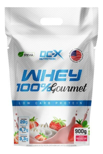 Whey 100% Gourmet (900g - Refil) Morango - Dcx