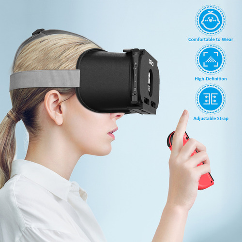 Lentes De Realidad Virtual Oivo Para Nintendo Switch Oled VR Glasses color negro