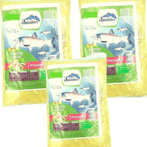 Kit 3 Massa Pesca Isca Em Pó Pistache Carpa Cabeçuda