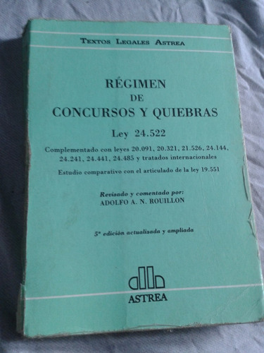 Régimen De Concurso Y Quiebras Ley 24.522 Envios C50