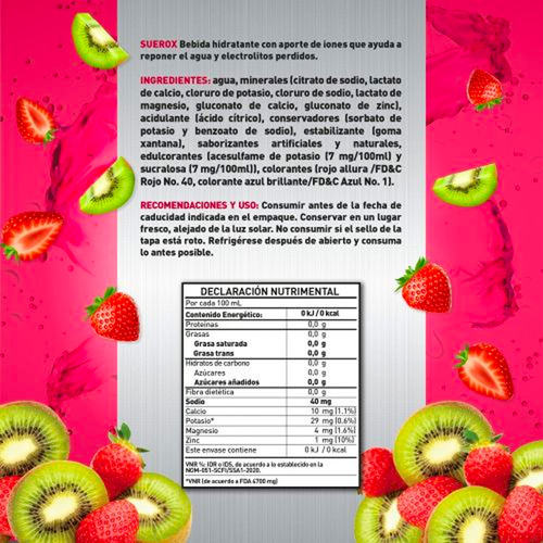 Electrolito Suerox Fresa Kiwi 630 Ml