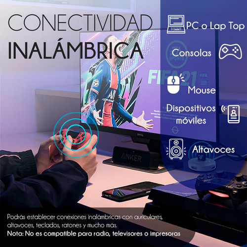 Adaptador Mini Bluetooth Usb 2.0 10 Mts Plug And Play Win10