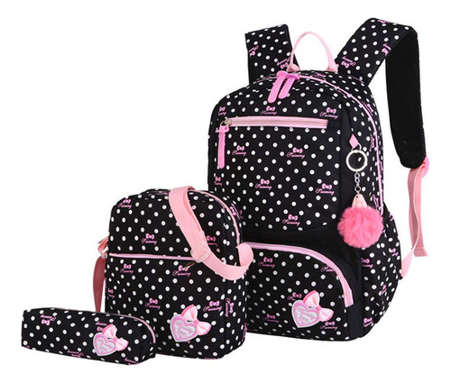 Mochila Para Nios, 3 Unidades Con Estampado De Lazo, Mochila